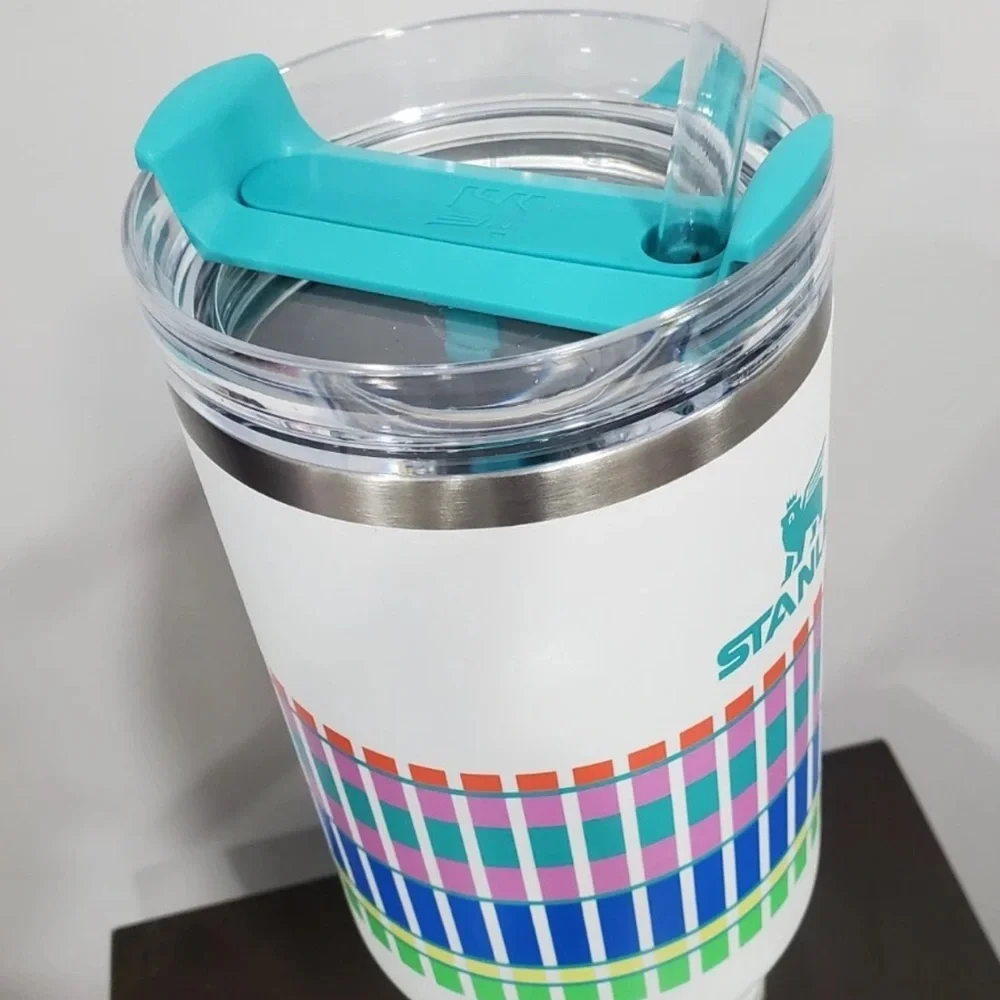 Limited Edition Stanley “Summer Plaid “Quencher H2.0 FlowState 40oz Tumbler New - Picture 4 of 7
